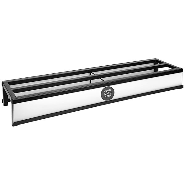 A black and white metal IRP Low Rider rack with three shelves and a rectangular frame.