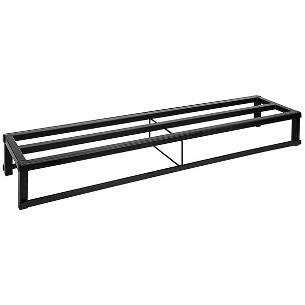 A black metal IRP Low Rider rack with two shelves.
