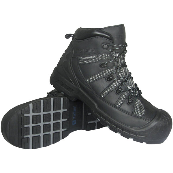 A pair of black Genuine Grip Trekker safety boots.