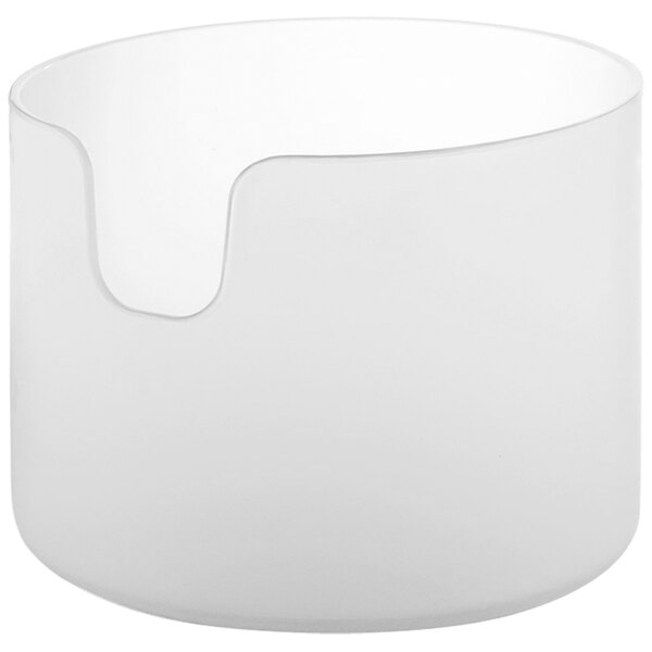 A white plastic pitcher base with a curved edge.