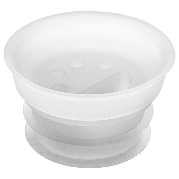 A white plastic lid with holes for a carafe.