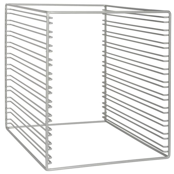 A Beverage-Air bun pan rack with wire shelves.
