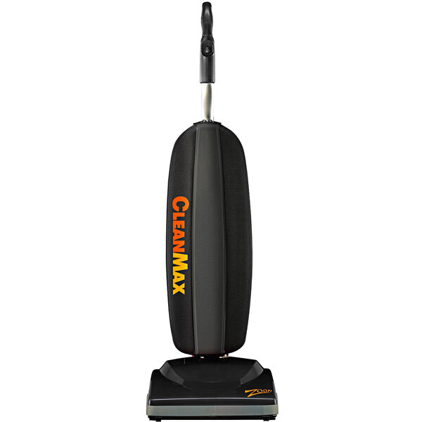 A CleanMax Zoom upright vacuum cleaner with a black handle.