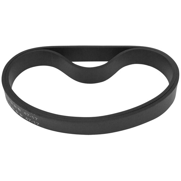 A black rubber belt with a hole in the middle.