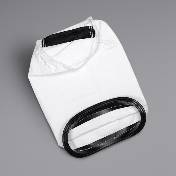 A white cloth bag with black straps for a Powr-Flite backpack vacuum.