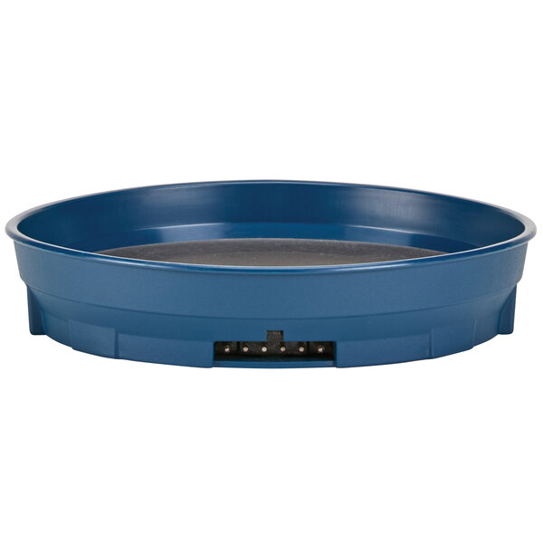 A navy blue round plastic base with black buttons.