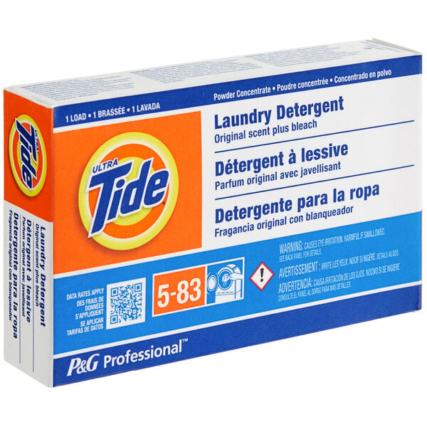 A white Tide Professional box of laundry detergent with a blue label.