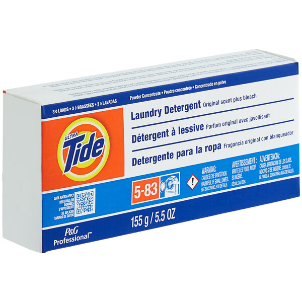 A white Tide Professional box of powder laundry detergent with a white label.