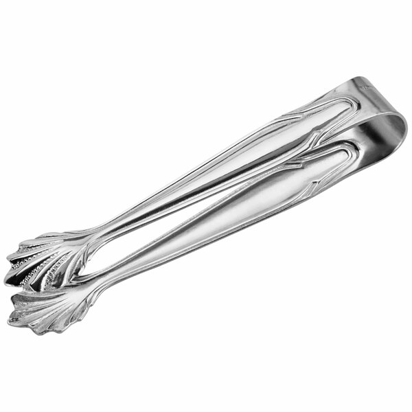 American Metalcraft stainless steel sugar tongs with two handles.