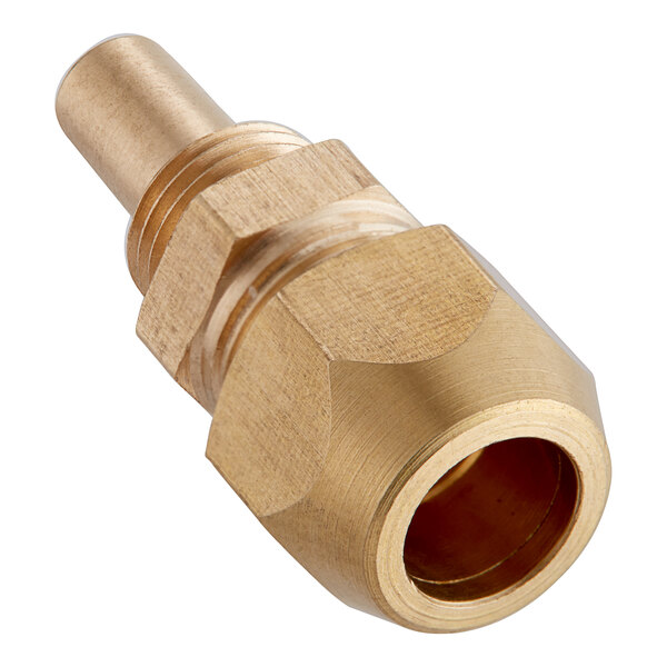 An Avantco liquid propane nozzle with a brass threaded end.