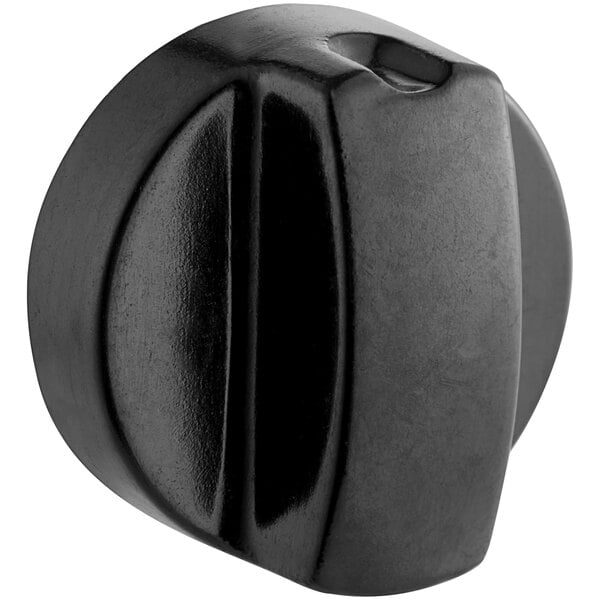 An Avantco gas control knob for VB200 series vertical broilers, black with a hole.