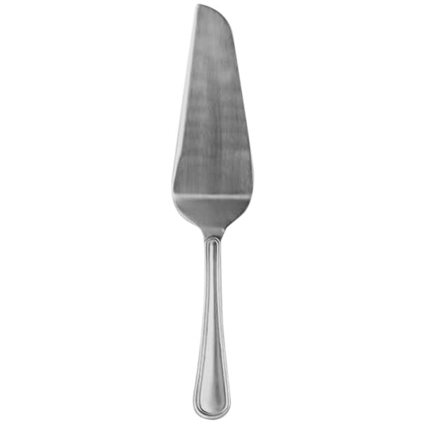 An American Metalcraft stainless steel cake server with a handle.