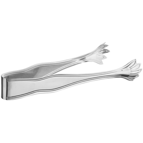 American Metalcraft Mirage stainless steel ice tongs with long handles.