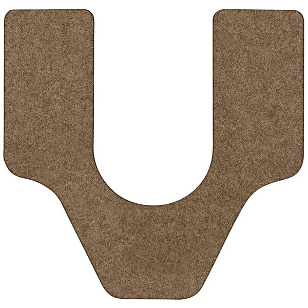 A tan rectangular mat with brown antimicrobial border.