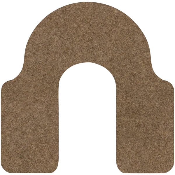 A tan rectangular mat with a hole in the middle.