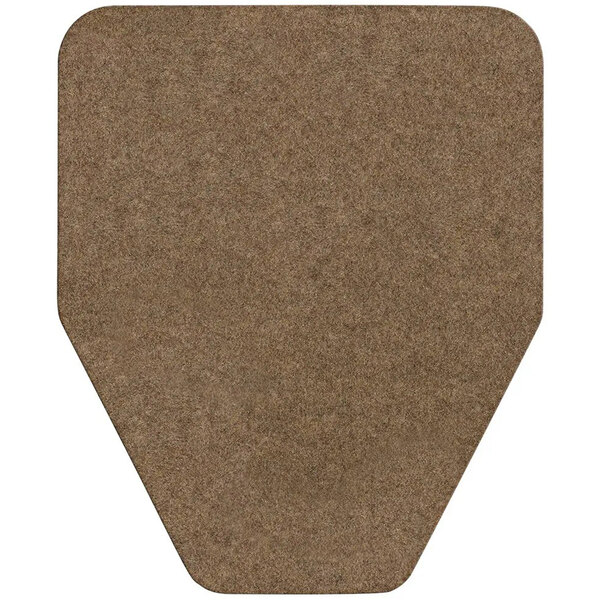 A brown felt pad with a white background.
