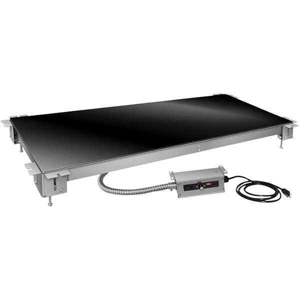 A black Hatco built-in heated shelf warmer with a cable.