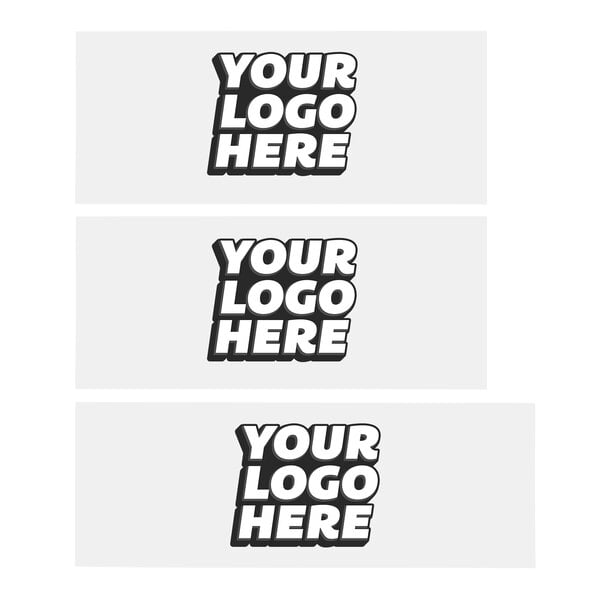 A white decal set with customizable black text for ServIt countertop warmers.
