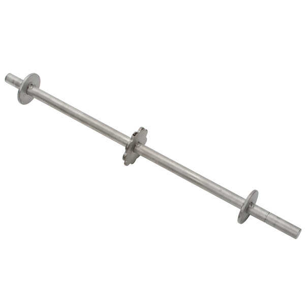 A long metal rod with two round metal stars on the end.