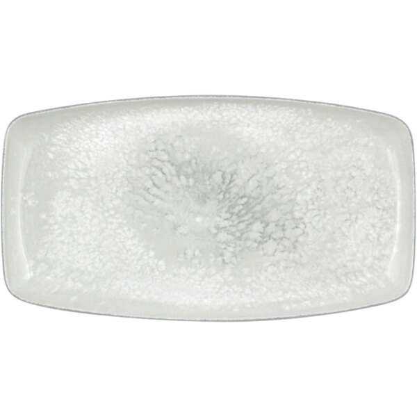A white rectangular Bauscher porcelain snack platter.