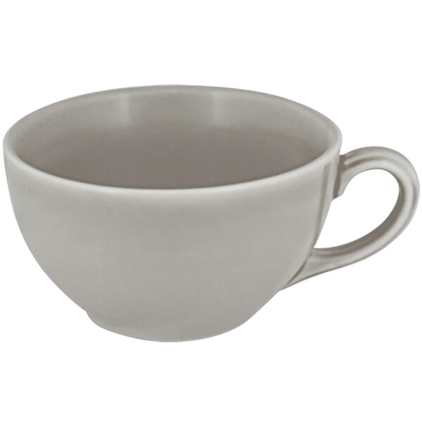 A Bauscher white porcelain coffee cup with a handle.