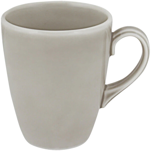 A Bauscher Scope Porcelain Glow Grey mug with a handle.