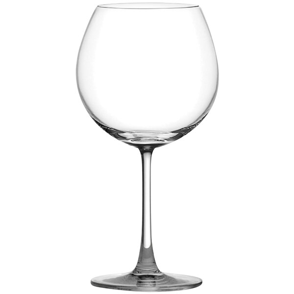 An Anchor Hocking clear wine glass with a stem.