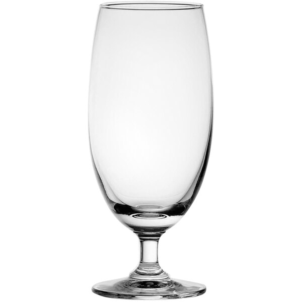 An Anchor Hocking stemmed beer glass with a small base.