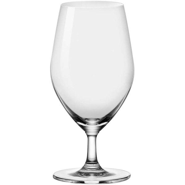 An Anchor Hocking Sondria clear wine glass with a stem.