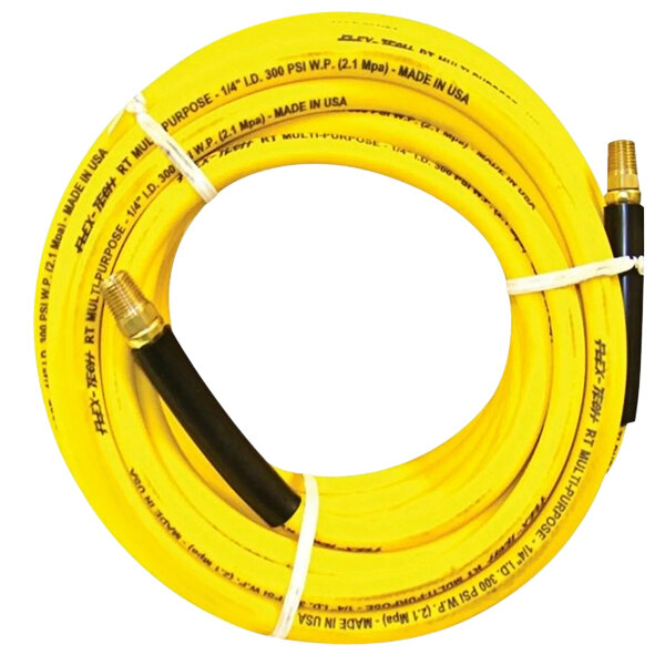 A yellow Namco hose with black ends.