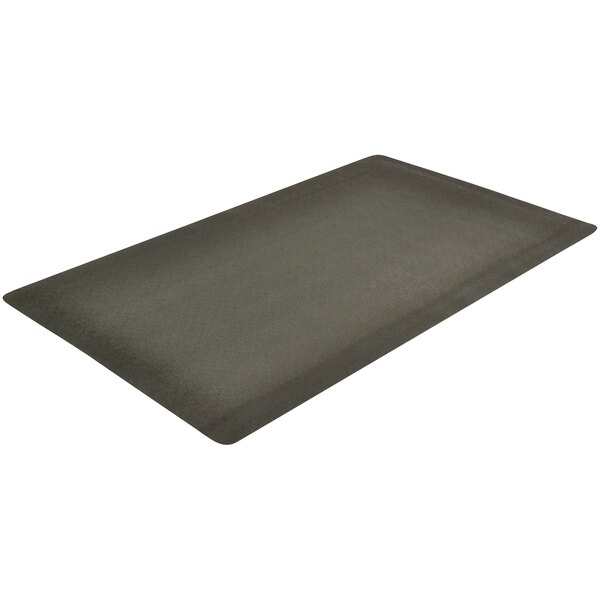 A black rectangular Notrax anti-fatigue mat with a pebble surface.