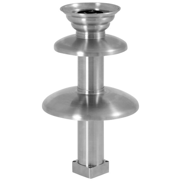 A stainless steel tier set for a Sephra chocolate fountain.