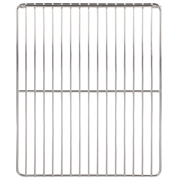A stainless steel Main Street Equipment oven rack with a metal grid.