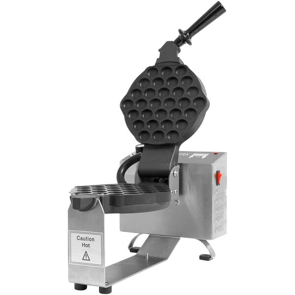 A Sephra commercial bubble waffle maker with a handle.