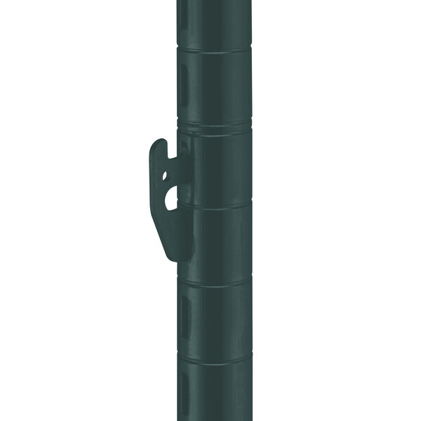 A black Metro qwikSLOT post with a metal hook on top.