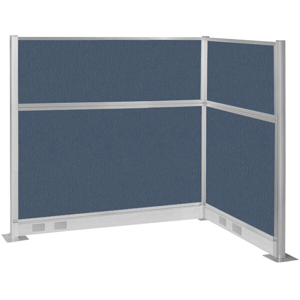 A blue rectangular Versare Hush Panel with a white frame.