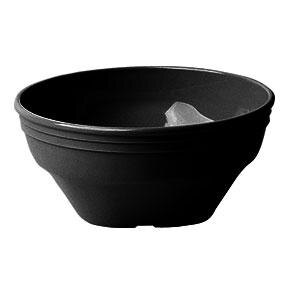 A black Cambro polycarbonate bowl with a white background.