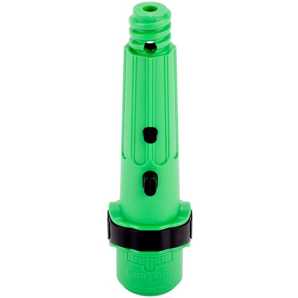 A green plastic Unger ErgoTec locking cone with black rings.