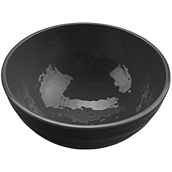A gray melamine bowl with water in it.