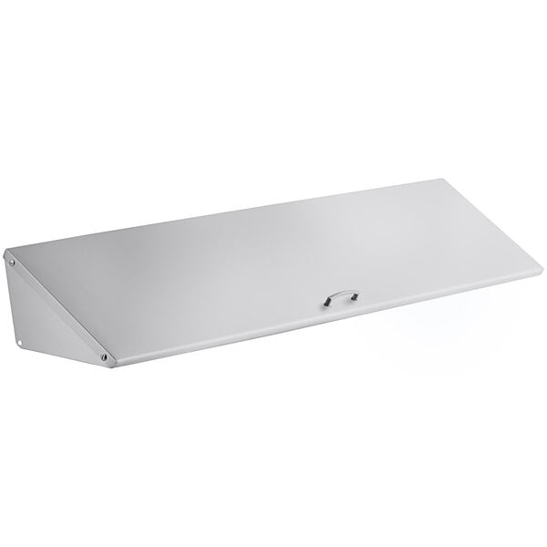 A white metal lid for an Avantco prep table with a handle.