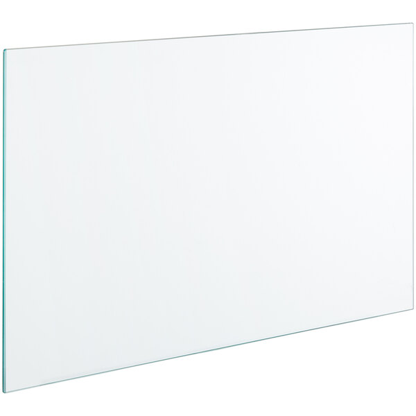 A white rectangular glass shelf with a black border.