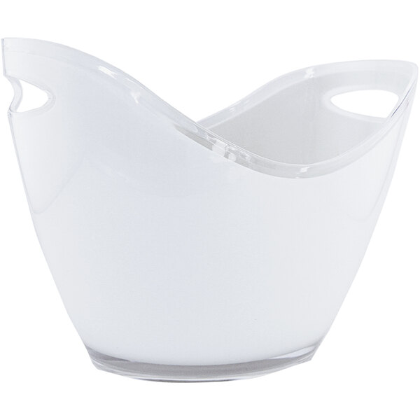 A white Franmara oval wine bucket with handles.