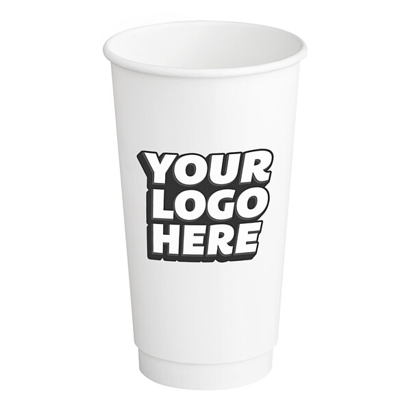 Customizable 22 oz. Smooth Double Wall Paper Hot Cup - 260/Case