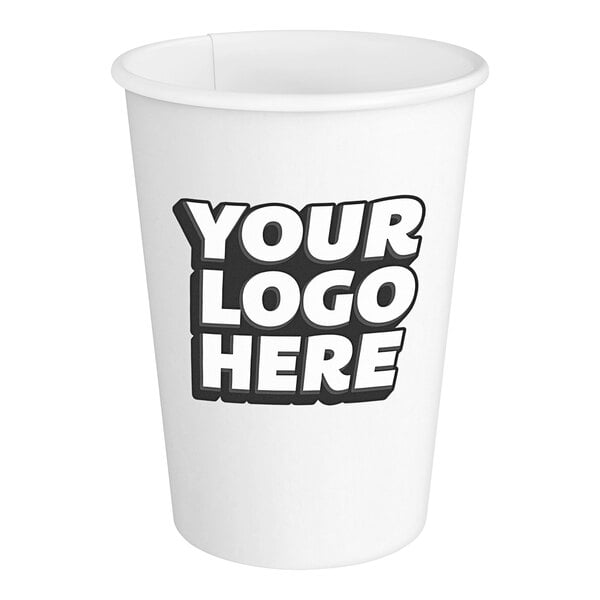 Customizable 12 oz. Single Wall Paper Hot Cup. - 700/Case