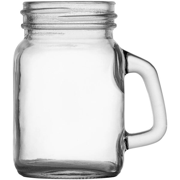 A Fortessa mini mason jar with a handle.