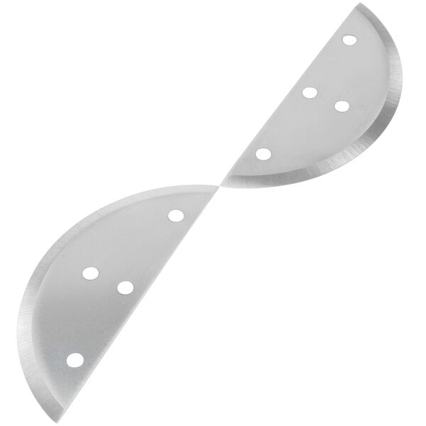 A Nemco Easy Slicer replacement blade set with two metal blades with holes in them.