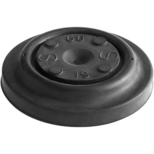 A black rubber diaphragm with a round hole in the center.