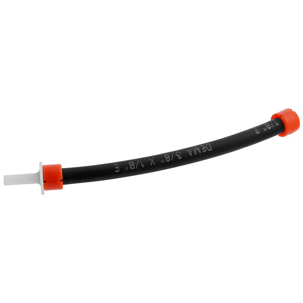 A black and orange Dema 81.177.2 squeeze tube assembly with a black cable and white writing on it.