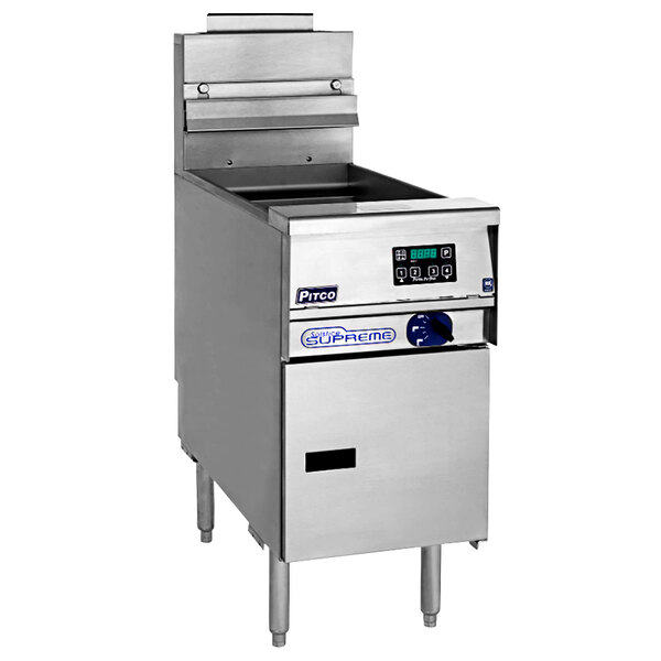 A Pitco Solstice Supreme commercial natural gas pasta cooker on a countertop.