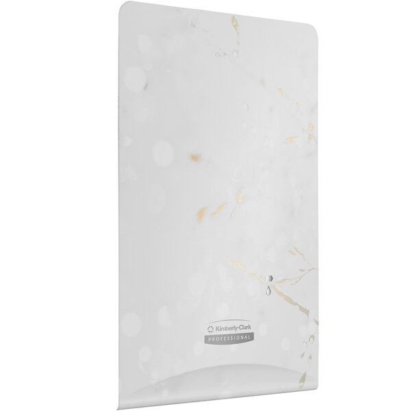 A white rectangular Kimberly-Clark Professional ICON Cherry Blossom faceplate with gold and silver designs.